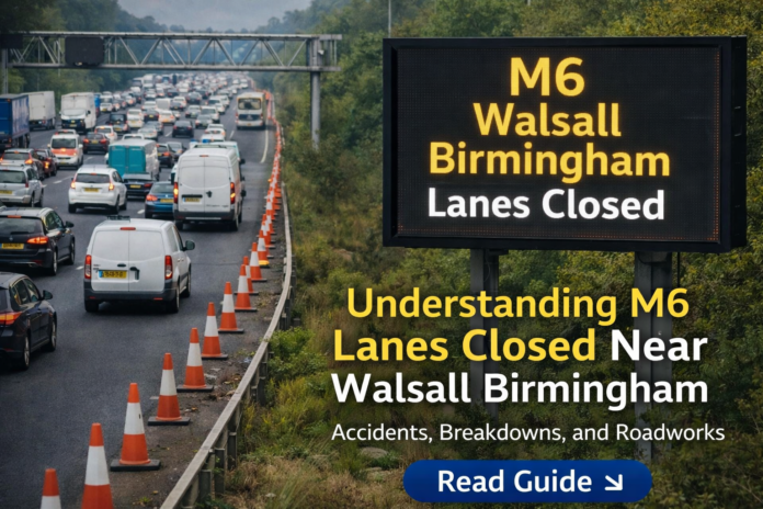 M6 Walsall Birmingham Lanes Closure