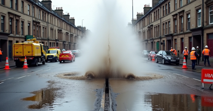 Glasgow Water Main Break Shettleston Road