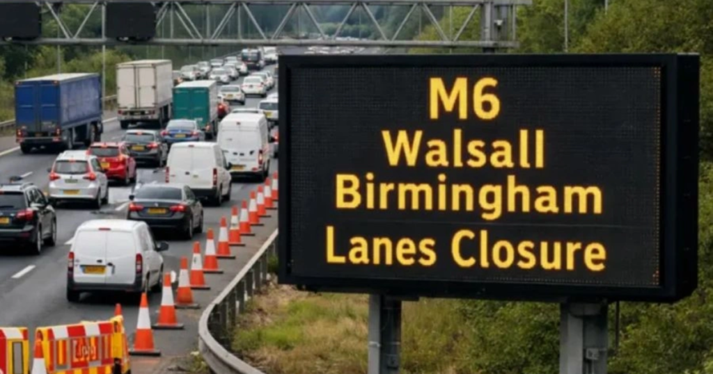 M6 Walsall Birmingham Lanes Closure