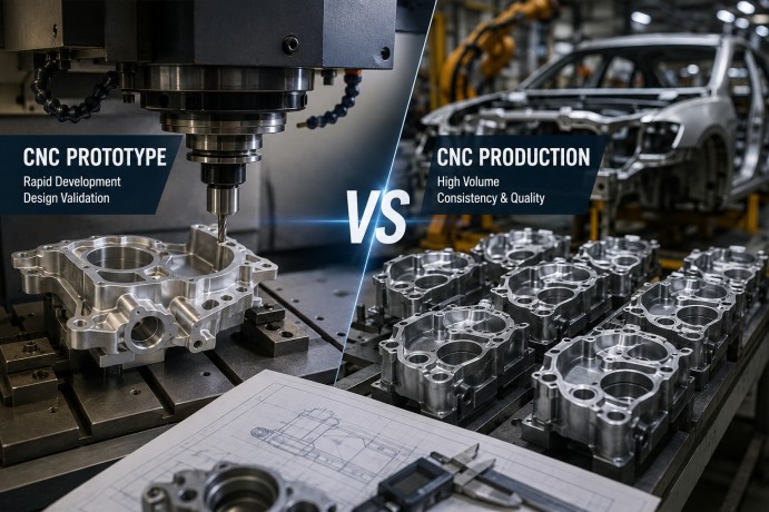 CNC Prototype vs Production Automotive Parts