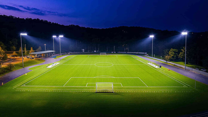 large_outdoor_sports_stadium_at_night_illuminated_by-LED-sports-light LED sports lights packages