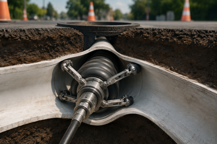 repairing deflected pipes