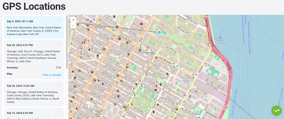 Location Tracking App Features