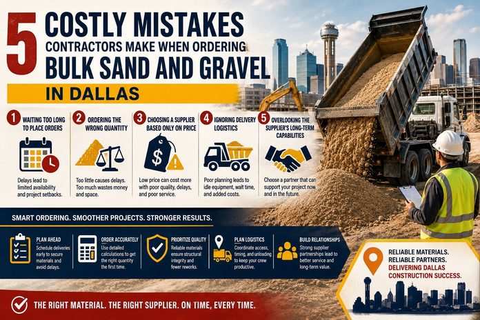 bulk sand and gravel delivery in Dallas